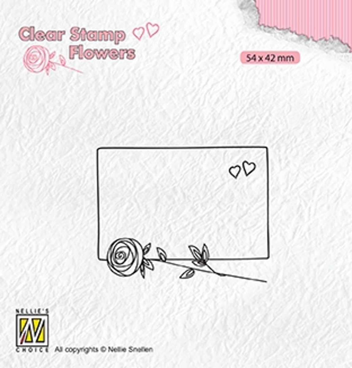 FLO024 Clear stamps Flowers frame with rose